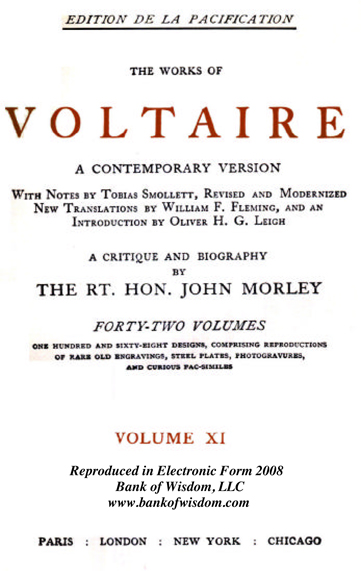 The Works of Voltaire, Vol. 11 of 42 vols + INDEX volume 43